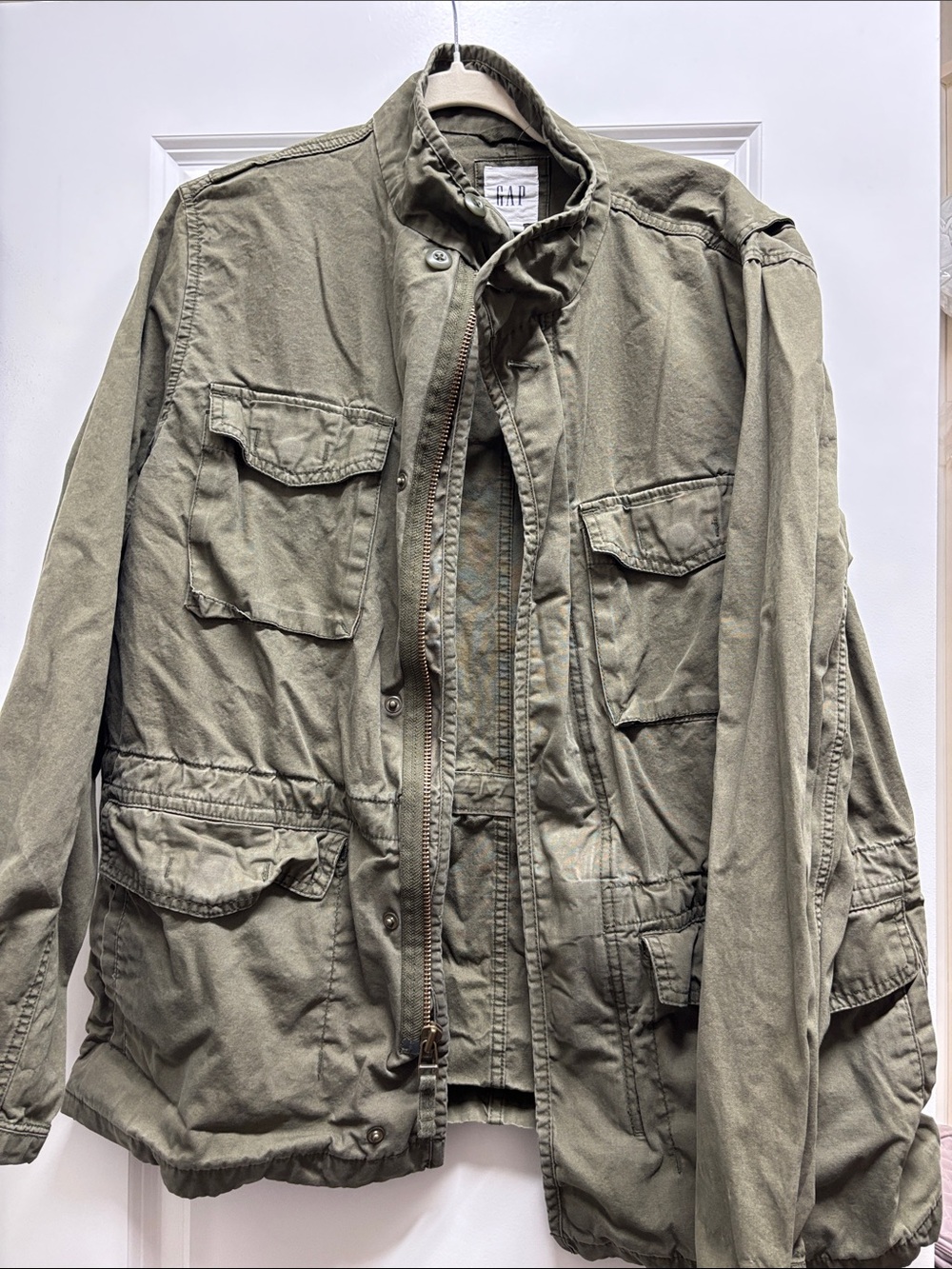 GAP Men's Military Field Jacket in Olive Green